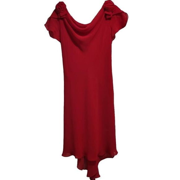 S.L‎ Fashion draped neck with rosettes sz 12p - Picture 3 of 12